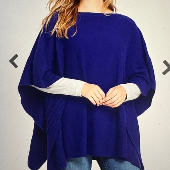 Lands’End Grey Cashmere Poncho S/M - Picture 2 of 8